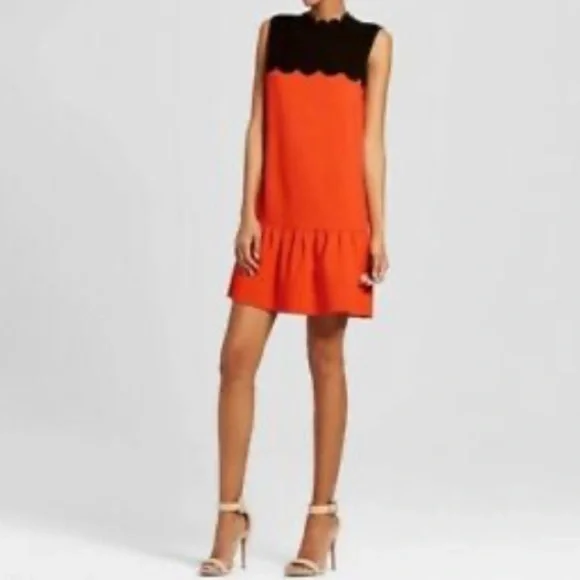 Victoria Beckham for Target Black and Orange Dress| Sz L - Picture 1 of 13